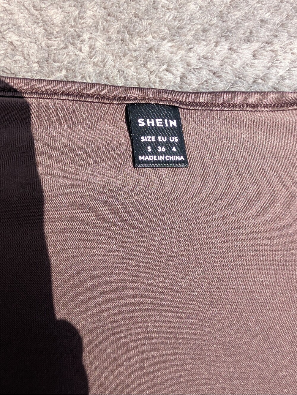 SHEIN Brown Long Sleeve Bodysuit Women's Size Small Stretch Casual - Picture 2 of 3